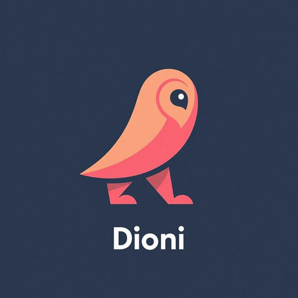 Logotipo de Dioni: un búho caminando